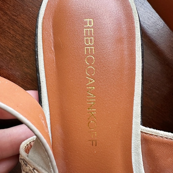 Rebecca Minkoff Serena Suede Snake Print / Neutral Color Block Wrap Sandal 8.5 - Picture 4 of 6